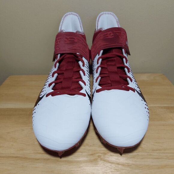 Nike Alpha Menace Pro 2 Mid Football Cleats White Red BV3945-106 Men\'s Size 13.5